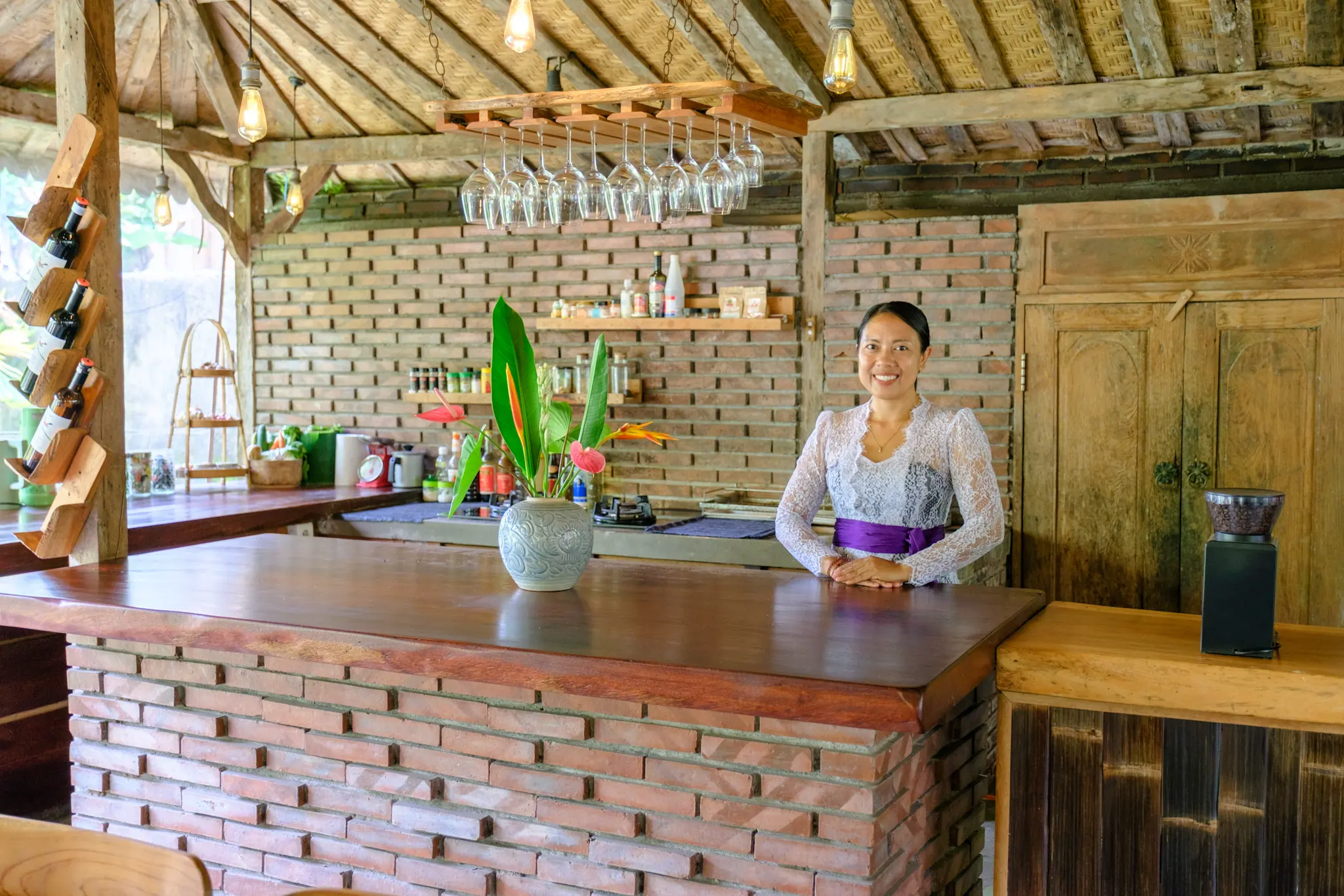 The open air restaurant at Swarma Villas